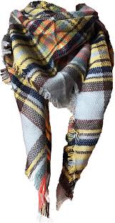 How to tie a scarf. Wander Agio Womens Warm Scarf Triangle Shawls Large Scarves Stripe Plaid Fichu Beige Grey 21 At Amazon Women S Clothing Store