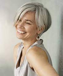 The long wispy bangs frame the face beautifully, and. Gray Hairstyles On Pinterest1 Jpg 800 973 Short Hair Styles Hair Styles Short Grey Hair