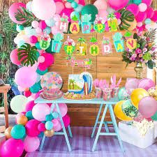 To help you plan your best hawaiian theme party ever, we've brought together 25 fantastic ideas for decor, games, food, party favors, and invitations. Summer Tropical Luau Party Aloha Banner Bunting Garlands Hawaiian Beach Theme Birthday Party Decoration Kids For Flamingo Party Party Diy Decorations Aliexpress