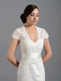 A belt is a great way to add extra detail to your bridal outfit. Front Open Ivory Alencon Lace Wedding Jacket Bridal Bolero W