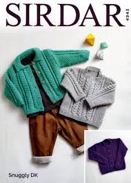 Knitting Pattern Sirdar 4943 Snuggly Dk Babys And Girls Cardigans And Sweater