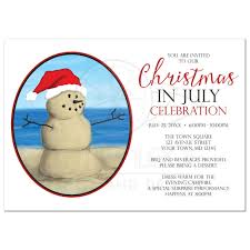 While christmas in july could never replace actual christmas, it does remind us that the holiday isn't tied to a certain date or weather, but to the feeling we have when we come together as friends and family. Christmas In July Party Invitations Sand Snowman