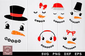Download Personalized Snowman Svg Snowman Face Svg Png 1058717 Cut Files Design Bundles