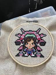 Contenders korea caster is burping. Overwatch Cross Stitch D Va Cross Stitch Cross Stitch Embroidery Stitch