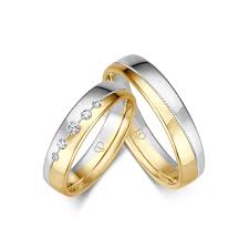 Trauringe Gelbgold 585, Mehrfarbig, Weißgold 585 (0,09 ct wsi) kaufen |  Trauringschmiede