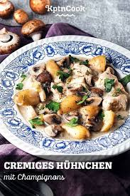 Cremiges Huhnchen Mit Champignons Rezept Huhn Pilze Cremiges Hahnchen Schnelle Huhnchen Rezepte