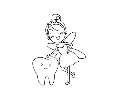 Great as an art activity gift from the tooth fairy, this printable coloring page features a female fairy with a wand and a tooth. The Tooth Fairy And The Tooth Razukraski Com
