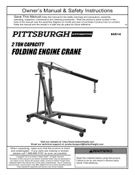Steel 3 position engine leveler with adjustable handle, 3/4 ton (1,500 lb) capacity, red 4.7 out of 5 stars 1,860 $39.79 $ 39. Pittsburgh Automotive Item 69514 69514 Owner S Manual Manualzz