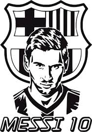 The club's motto, imprinted on one of its stands at the nou camp, is més que un club (catalan for more than a club). Messi 10 Fcb Football Badge Crest Barcelona Messi Drawing Messi Black And White Art Drawing