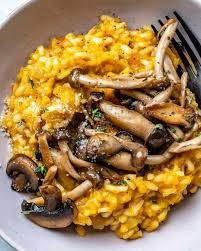 Mushroom and red cabbage salad with yoghurt dressing. Vegetarian Butternut Squash Mushroom Risotto Healthy Fitness Meals