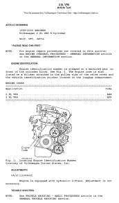 Detailed volkswagen jetta engine and associated service systems (for repairs and overhaul) (pdf). Volkswagen 2 8l Vr6 6 Cylinder Golf Gti Jetta Manual Pdf Download Manualslib