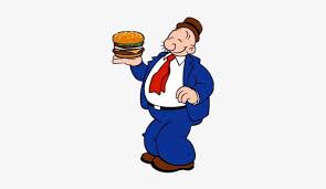 He is a hefty hamburger lover and close friend of popeye's, known for his mooching ways and a deceptively high level of intelligence. Wimpy Holding Hamburger Popeye The Sailor Man Characters Transparent Png 400x400 Free Download On Nicepng