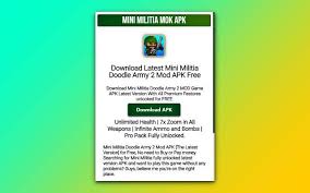 Below is the list downooad weapons available in the game. Mini Militia Mod Apk