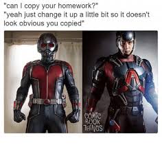 Can I Copy Your Homework Yeah Just Change It Up A Little Bit So It Doesn T Look Obvious You Copied Comic Book Things Meme On Ballmemes Com