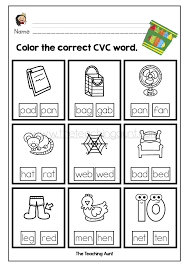 Read And Color Cvc Words Worksheets In 2020 Cvc Words Cvc Words Worksheets Reading Cvc Words
