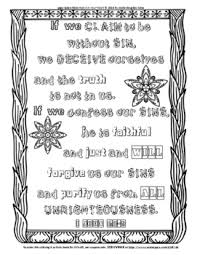 Coloring sheet with three kids. I John 1 8 9 Coloring Page And Word Puzzles By Annie Lima Tpt