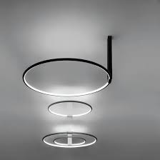 Contemporary Ceiling Light Lancia Tonda 5602 5603 5604 Egoluce Round Aluminum Polycarbonate