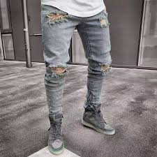 Get all your men's jeans needs sorted with boohoo's extensive range of washes, cuts and fits to suit all men. Men Jeans Stylish Ripped Jeans Pants Biker Skinny Slim Straight Frayed Denim Trousers New Fashion Skinny Jeans Men Clothes Jeans Aliexpress