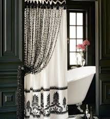 Glam Black And White Bathroom Designer Shower Curtain Elegant Shower Curtains Luxury Shower Curtain White Bathroom Designs