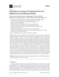 However, research into the safety of vaping is still in its early stages. Pdf Inhalation Toxicology Of Vaping Products And Implications For Pulmonary Health
