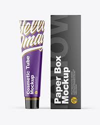 Cosmetic Tube Box Mockup In Packaging Mockups On Yellow Images Object Mockups