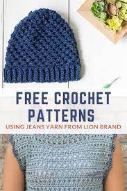 5 Crochet Patterns Using Jeans Yarn Easycrochet Com Crochet Patterns Crochet Crochet Hats Free Pattern