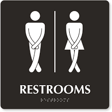 Set of 2 standing bathroom sign people wood cutouts 3 color options! Gender Neutral Bathroom Signs Spark Controversy Smartsign Blog
