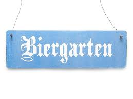 Vintage Shabby Schild Biergarten Blau Bier Garten Bier Schilder Biergarten Bier