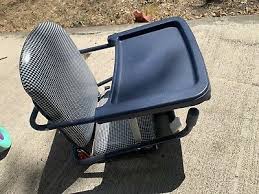 Graco Tot Loc Lock Clip On Table Top High Chair Booster Seat Gingham Vtg W Tray In 2020 Booster Seat Graco High Chair