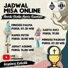 Berikut adalah jadwal live streaming ibadah kamis putih sampai minggu paskah dari gereja katedral jakarta yang disiarkan di vidio hal tersebut tertuang dalam surat telegram nomor str/27/i/ops.2/2021. Jadwal Live Streaming Misa Gereja Stella Maris Siantan Facebook