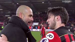 The suspended boss watched the champions league group clash from the stands with his. Man City Bournemouth Pep Guardiola S Lovely Gesture To Harry Arter Who Lost His Daughter In 2015 As Com