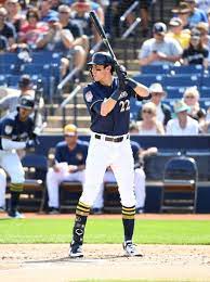 Christian Yelich Of The Milwaukee Brewers Gets Ready In The Batters Christian Yelich Milwaukee Brewers Brewers Baseball
