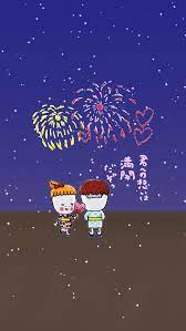 夏祭りに花火よりもとなりの男の子に恋が芽生える女の子です あなたも想いが熱くなりすぎたらお祭りでかき氷を食べましょう 想い 夏祭り 花火