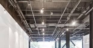 Exposed Ceiling Showing Lighting Grid And Ductwork Exposed Ceilings Light Grid Duct Work