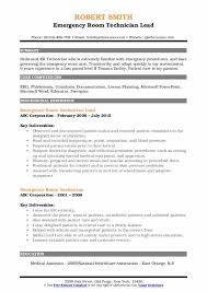 Emergency Room Technician Resume Samples Qwikresume