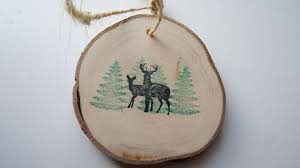 Deer Ornament Hunter Ornament Wood Slice Ornament Wood Slice Art Hunter Gift Woodland Ornament Log S Woodland Ornaments What Sells On Etsy Etsy Christmas
