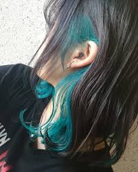 brown hair with blue underlights hair color streaks underlights hair underdye hair