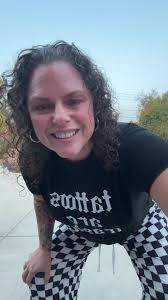 New favorite t-shirt, size XL. Also, I love my black and white checkerboard  wide leg pants, size Medium. I rolled the waistband over cuz I’m only 5’4”.  168, 36D for reference. #fitcheck #tattoos #OOTD ...