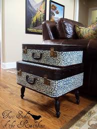 Two Sides Of The Rainbow Vintage Suitcase End Table Furniture Vintage Suitcase End Tables