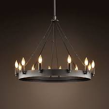 12 Light Round Candle Chandelier Retro Spanish Rustic Chain French Ceiling Porch 607841465144 Ebay Iron Chandeliers Round Candle Chandelier Wrought Iron Chandeliers