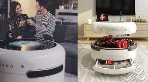 Coosno Smart Coffee Table With Bluetooth Speakers Google Assistant Built In Fridge Coffee Table Smart Table Table
