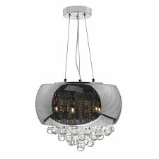 Giselle Smoked And Clear Glass 5 Light Ceiling Pendant Lighting catalogue atom opal glass globe ceiling pendant with silver suspension.