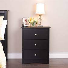 Not available for pickup and same day delivery. Prepac Sonoma 3 Drawer Tall Nightstand In Black Bdc 2403