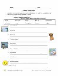 Sentence Fragments To Complete Sentences Worksheet Education Com Sentence Fragments Complete Sentences Sentences