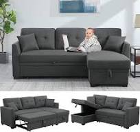 Amazon.com: Sofá seccional cama extraíble con diván de ...