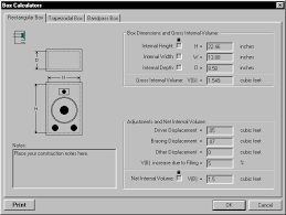 This calculator requires the input of your driver's thiele small parameters. True Audio Loudspeaker Design Tutorial Page 4