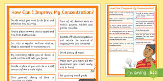 How To Help A Child With Adhd Concentrate A4 Poster | Twinkl
