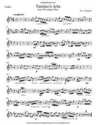 Tamino S Aria From The Magic Flute By Mozart Free Sheet Music For Violin Visit Toplayalong Com And Get Access To H Flute Sheet Music Violin Sheet Music Flute