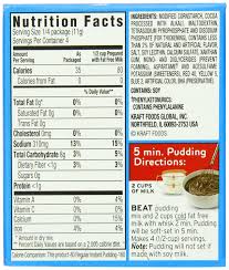 2,000 calories a day is used for general nutrition . 32 Jello Pudding Nutrition Label Labels For Your Ideas
