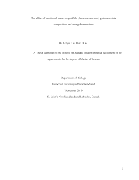 i The effect of nutritional status on goldfish (Carassius auratus) gut  microbiota composition and energy homeostasis By Robyn Li